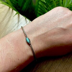 Sterling silver and genuine turquoise bracelet